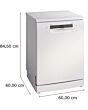 Bosch SMS6ZCW10G White Series 6 60Cm Dishwasher Freestanding