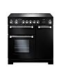 Rangemaster KCH90ECBL/C Black Kitchener 90 Ceramic With Chrome Trim