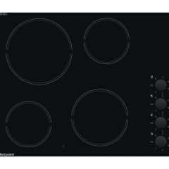 Hotpoint HR 620 R H Black Glass 60Cm Ceramic Hob