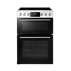 Midea MFO24EME4R118-WH White 60cm Double Oven Freestanding Cooker with Ceramic Hob