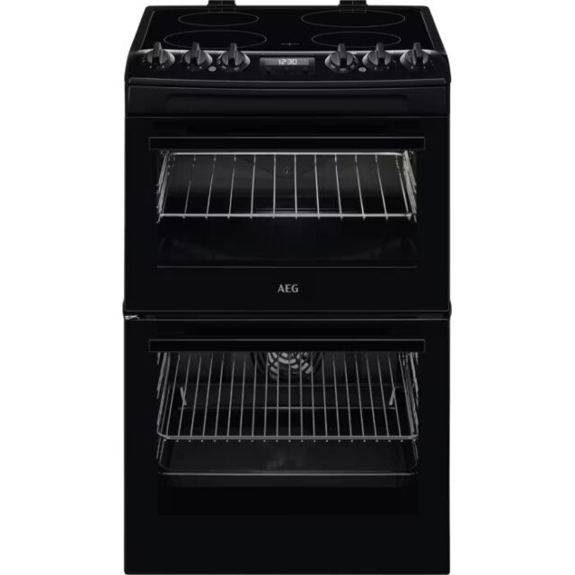 AEG CCX1530ACB Black 55cm SurroundCook Ceramic Cooker with Double Oven