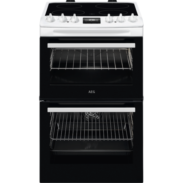 AEG CCX1530ACW White 55cm SurroundCook Ceramic Cooker with Double Oven