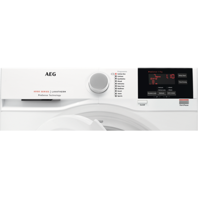 AEG T6DBG720N White 6000 Series 7Kg Condenser Tumble Dryer With Prosense®