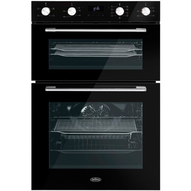 Belling BI903MFC Black 90Cm Multifunction Built In D/Oven 
