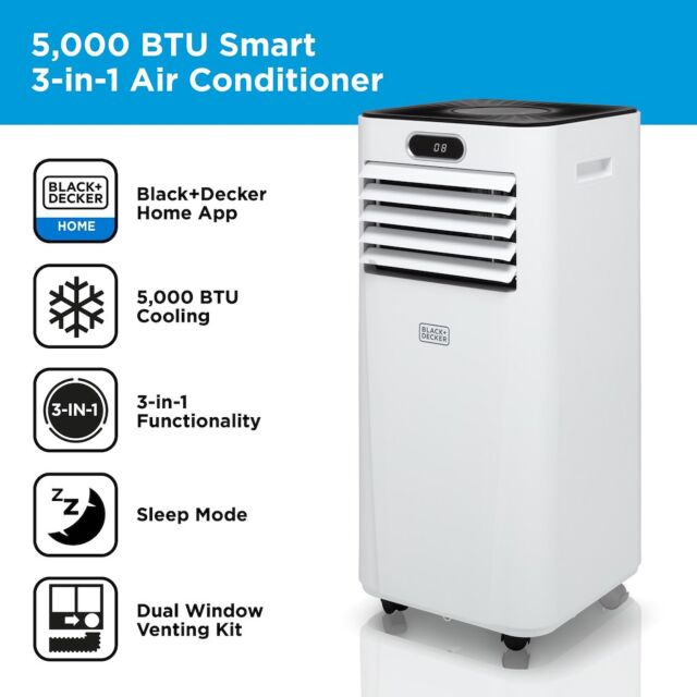 Black and Decker BXAC40023GB Portable 5000 BTU 3in1 Smart Air Conditioner