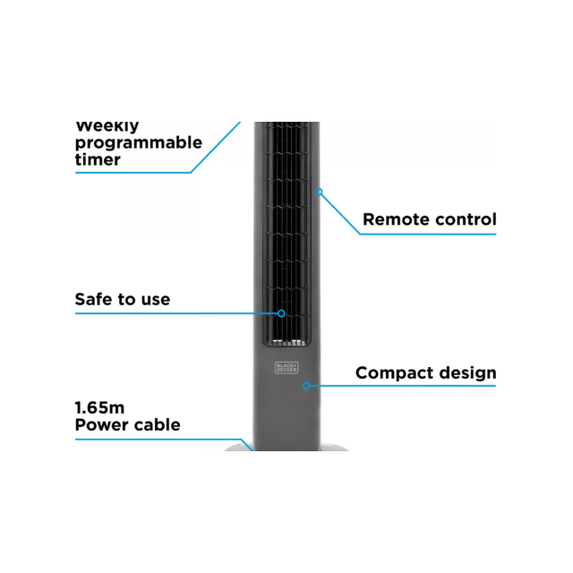 Black and Decker BXFT50008GB 36inch Digital Tower Fan with Smart App