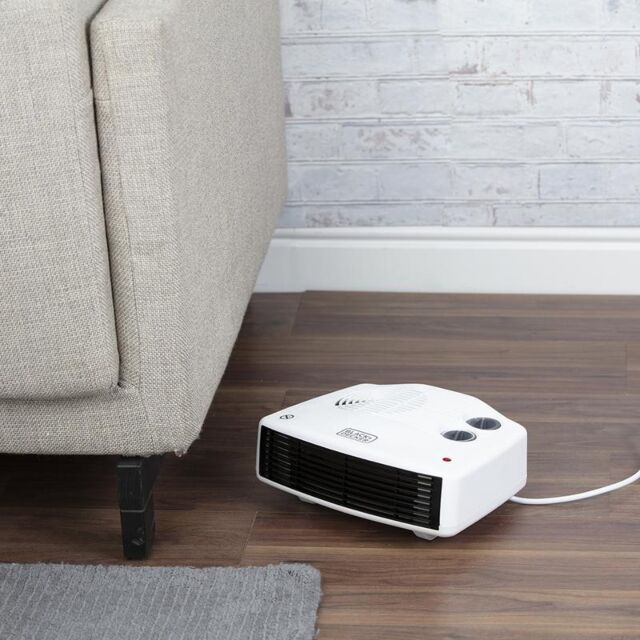 Black and Decker BXSH37006GB White 3KW Flat Fan Heater