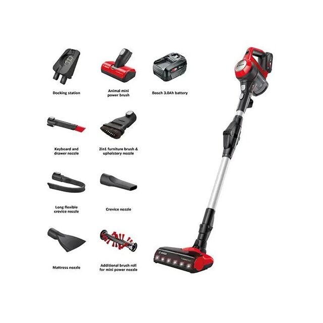 Bosch BCS71PETGB Red Unlimited 7 Proanimal Cordless Cleaner