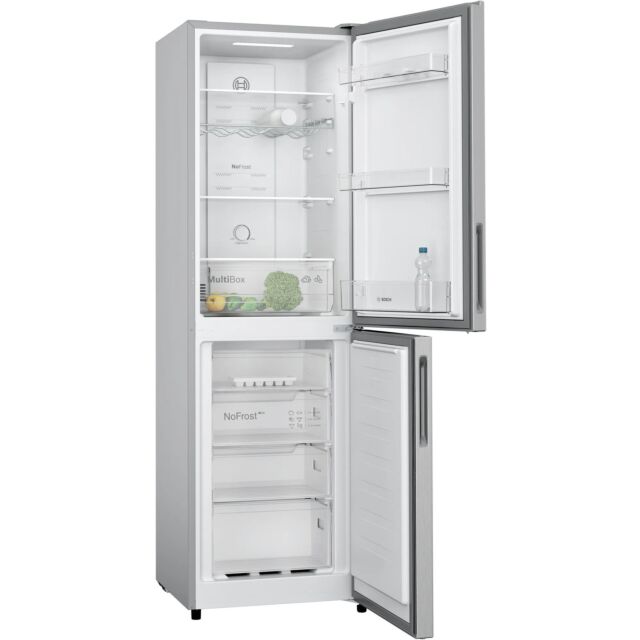 Bosch KGN27NLEAG Stainless Steel Series 2 Free-Standing Fridge-Freezer 55cm