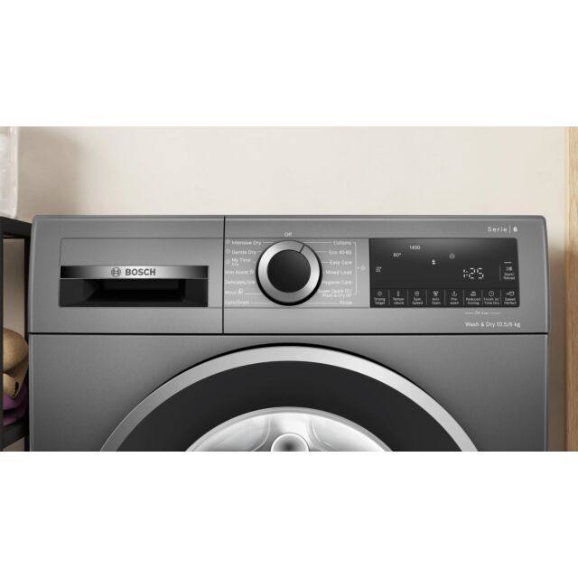 Bosch WNG254R1GB Cast Iron Grey Series 6 Washer Dryer 10.5/6 kg 1400spin