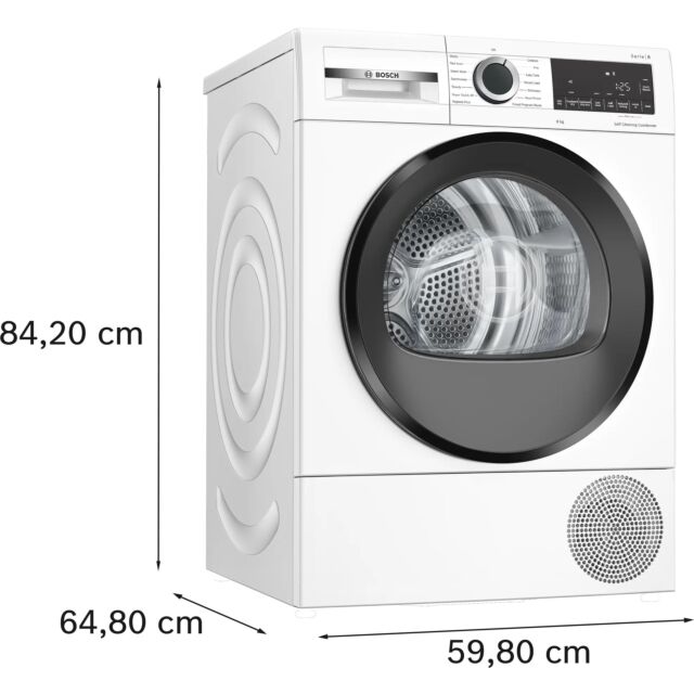 Bosch WQG24502GB White Series 6 Heat Pump Tumble Dryer 9 Kg