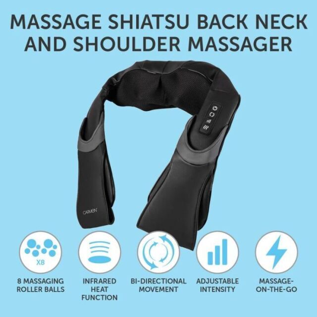 Carmen C81131AL Shiatsu Back Neck and Shoulder Massager with Heat