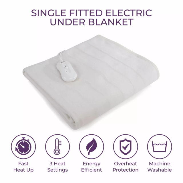 Carmen C81189 Single Fitted Electric Blanket