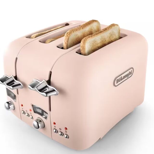 Delonghi CT04.PK DL3021 Pink 4 Slice Argento Toaster