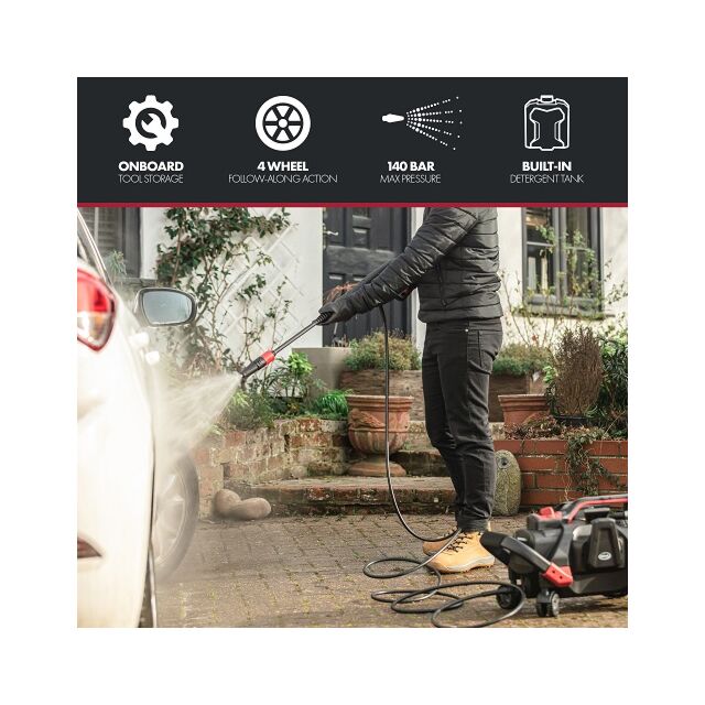Ewbank AQUAROVER140 High Power Pressure Washer, 140 Bar/2030 PSI