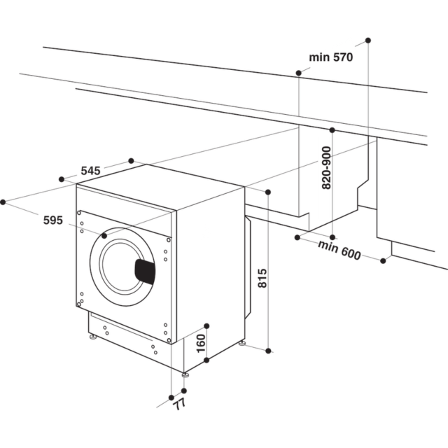 Hotpoint BI WMHG 91485 White Built In Washer