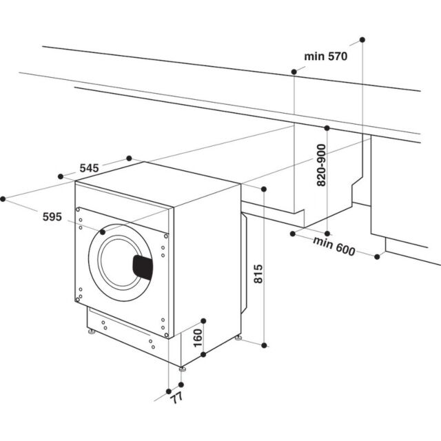 Hotpoint BIWDHG8614845UK Built In WashDryer 8/6Kg 