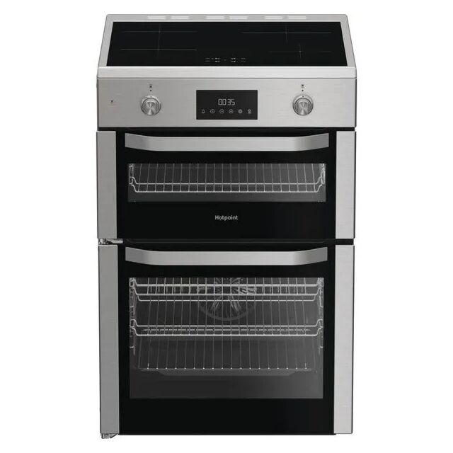 Hotpoint HDE6IDC2X S/Steel 60cm Electric Double Cooker with Induction Hob - Stainless Steel