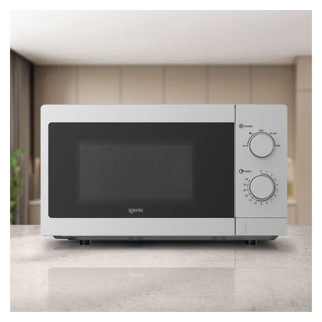 Igenix IGMS08080S Silver 20L 800W Solo Microwave