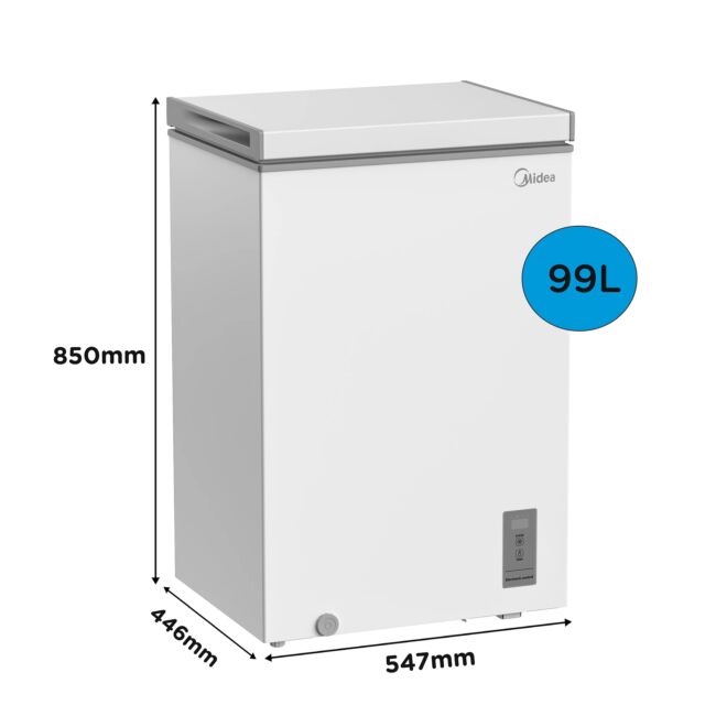 Midea MDRC154FZE01 White 99L Chest Freezer