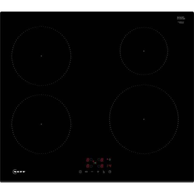 Neff T36FBE1L0 Black Glass N30 60cm Induction Hob surface mount without frame