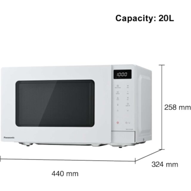 Panasonic NN-ST21QWBPQ White 20L 800W Compact Microwave