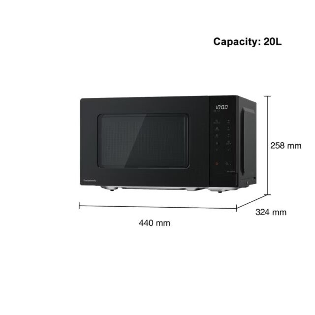 Panasonic NN-ST22QBBPQ Black 20L 800W Compact Microwave
