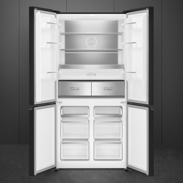 Smeg FQI60KD Dark Inox Freestanding 4 Door 70/30 Fridge Freezer