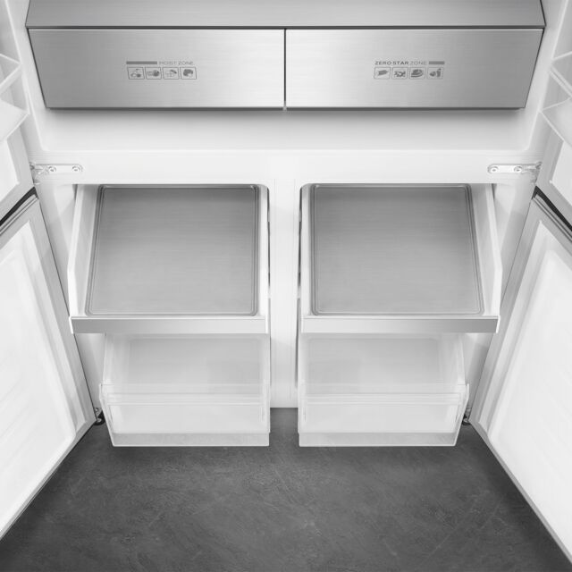 Smeg FQI60KD Dark Inox Freestanding 4 Door 70/30 Fridge Freezer