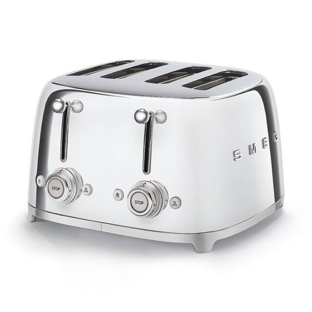 Smeg TSF03SSUK Polished Steel Four Slice Toaster 