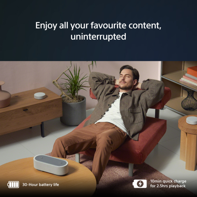 Sony HT-AX7 Portable Speaker with 360° Spatial Sound Mapping and Detachable Speakers
