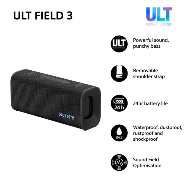 Sony SRSULT30B.CE7 Black ULT FIELD 3 Wireless Portable Speaker