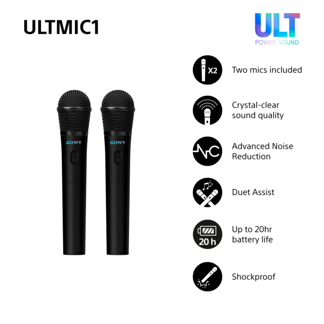 Sony UOULTMIC1.CE7 ULT POWER SOUND Series Wireless Microphone (Twin Pack)