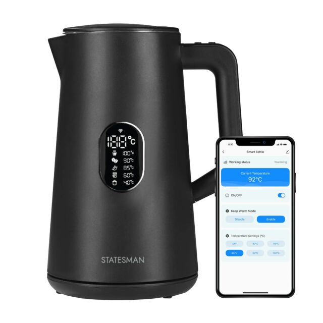 Statesman SKK01518B Black 1.5L Smart Jug Kettle