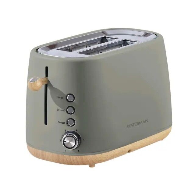 Statesman SKT05090GR Green 2 Slice Scandi Toaster