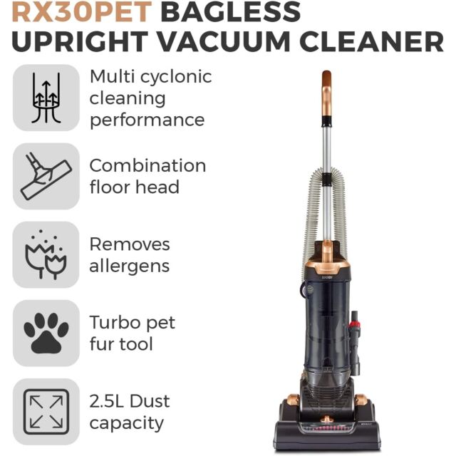 Tower RXP30PET Rose Gold Bagless Upright Vacuum Cleaner Pet 