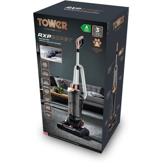 Tower RXP30PET Rose Gold Bagless Upright Vacuum Cleaner Pet 