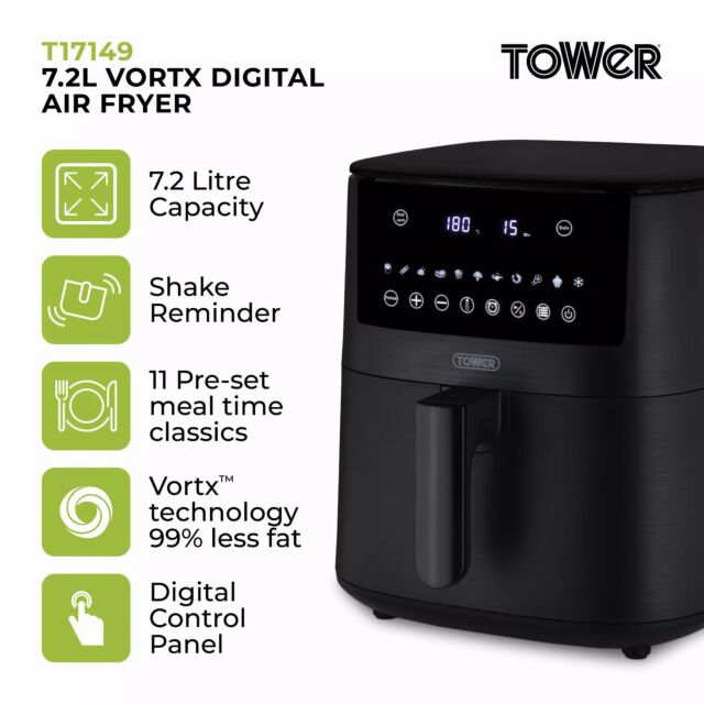 Tower T17149 Black 7.2L Vortx Digital Air Fryer