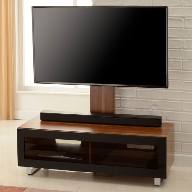 TTAP MUN1050WAL Walnut / Black Munich TV Cabinet 1050mm wide with VESA Arm