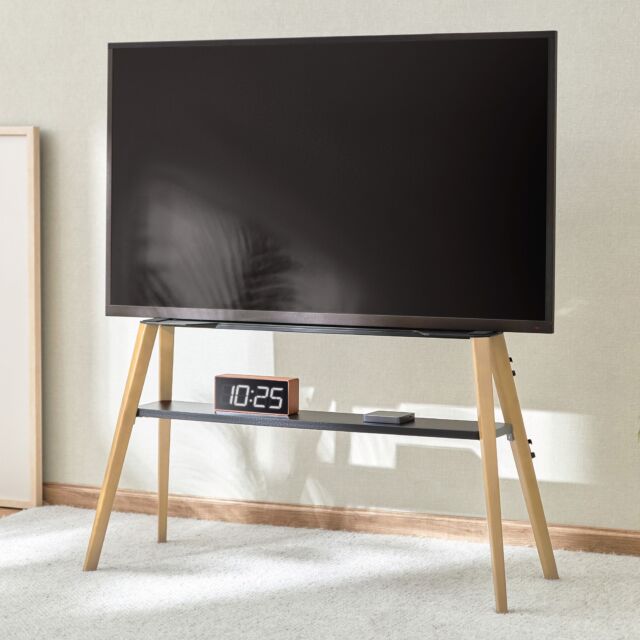 TTAP ROMA-LIGHT Light Wood Stand with storage shelf. Suitable for up to 65inch