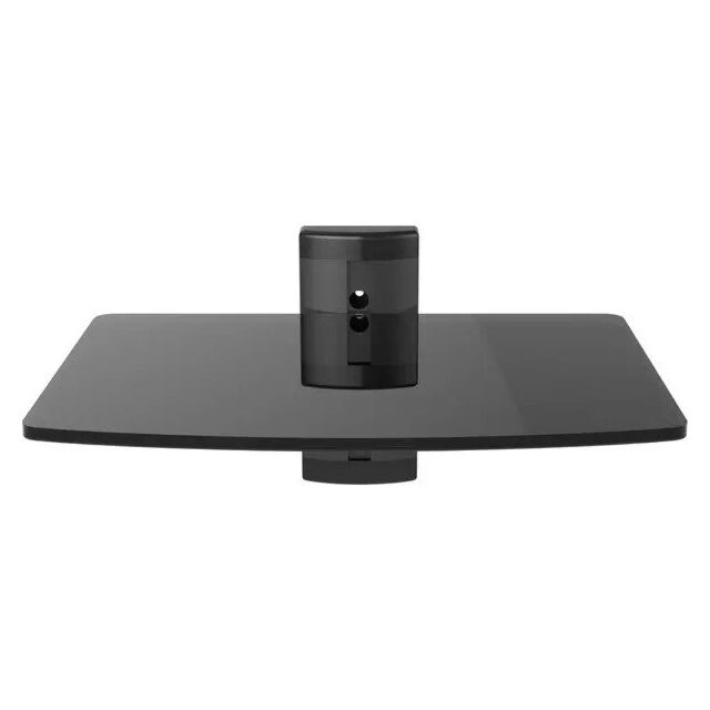 TTAP TTD-1-SHELF Single Black Glass Wall Shelf
