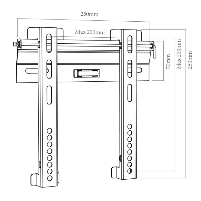 TTAP TTD202FLP Fixed Slim TV bracket for screens up to 43inch. Max 45kg. 