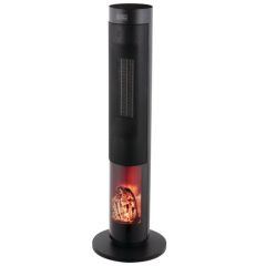 Black + Decker BXSH44003GB 2KW PTC Ceramic Tower Heater with Flame Effect Display