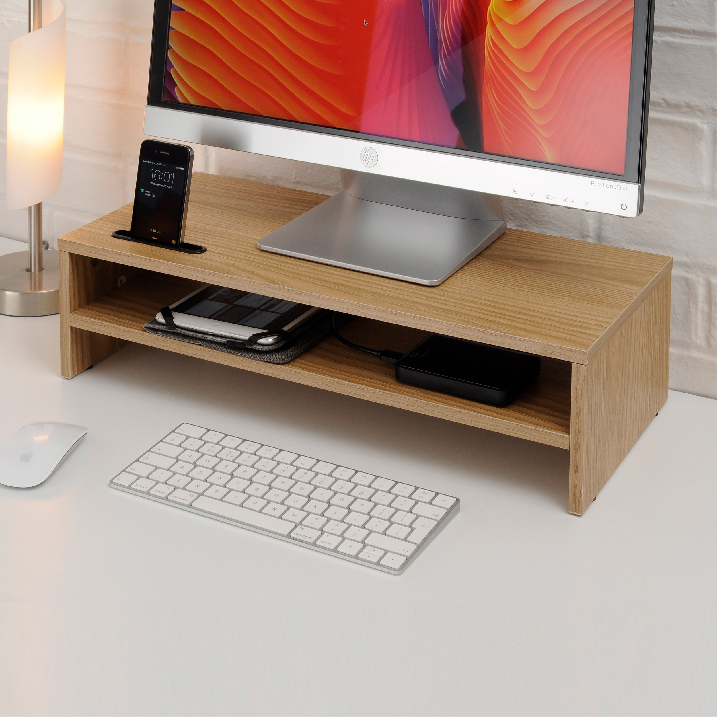 Monitor on a desk stand